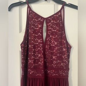 Burgundy Floor Length Dress